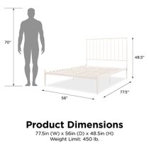 Giulio Metal King Size Bed In White