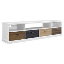 Maraca Wooden Large TV Stand With 4 Drawers In Black