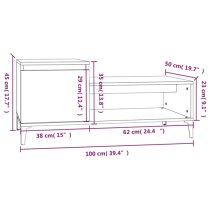 Hawitt Wooden Coffee Table With 1 Door In Concrete Effect