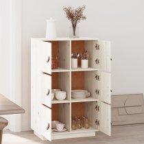 Everix Pinewood Storage Cabinet With 6 Doors In White