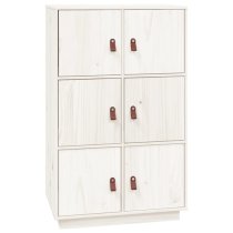 Everix Pinewood Storage Cabinet With 6 Doors In White