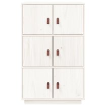 Everix Pinewood Storage Cabinet With 6 Doors In White