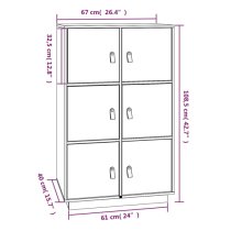 Everix Pinewood Storage Cabinet With 6 Doors In White