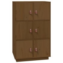 Everix Pinewood Storage Cabinet With 6 Doors In Honey Brown