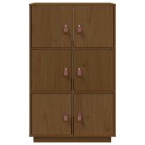 Everix Pinewood Storage Cabinet With 6 Doors In Honey Brown