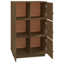 Everix Pinewood Storage Cabinet With 6 Doors In Honey Brown