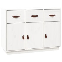 Beyza Pinewood Sideboard With 3 Doors 3 Drawers In White