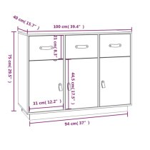 Beyza Pinewood Sideboard With 3 Doors 3 Drawers In White