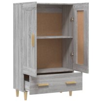 Aleta Wooden Highboard With 2 Doors 1 Drawer In Grey Sonoma Oak