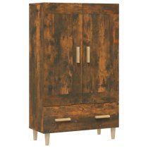 Aleta Wooden Highboard With 2 Doors 1 Drawer In Smoked Oak