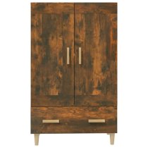 Aleta Wooden Highboard With 2 Doors 1 Drawer In Smoked Oak