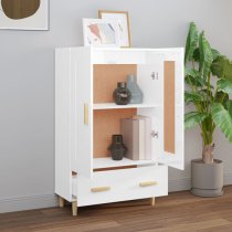 Aleta High Gloss Highboard With 2 Doors 1 Drawer In White