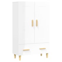 Aleta High Gloss Highboard With 2 Doors 1 Drawer In White