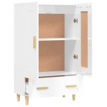 Aleta High Gloss Highboard With 2 Doors 1 Drawer In White