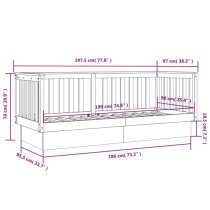 Diza Pinewood Single Day Bed In Grey