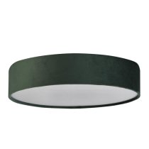 Drum 3 Lights Flush Ceiling Light With Green Velvet Shade