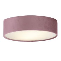 Drum 3 Lights Flush Ceiling Light With Pink Velvet Shade