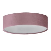 Drum 3 Lights Flush Ceiling Light With Pink Velvet Shade