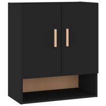 Aizza Wooden Wall Storage Cabinet With 2 Doors In Black