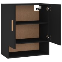 Aizza Wooden Wall Storage Cabinet With 2 Doors In Black