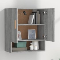 Aizza Wooden Wall Storage Cabinet With 2 Door In Grey Sonoma Oak