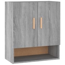 Aizza Wooden Wall Storage Cabinet With 2 Door In Grey Sonoma Oak