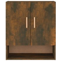 Aizza Wooden Wall Storage Cabinet With 2 Doors In Smoked Oak