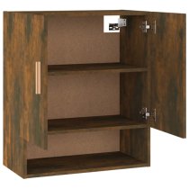 Aizza Wooden Wall Storage Cabinet With 2 Doors In Smoked Oak