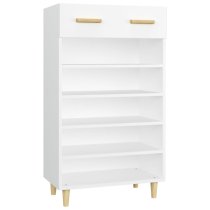 Beril Wooden Shoe Storage Cabinet With Drawer In White