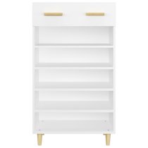 Beril Wooden Shoe Storage Cabinet With Drawer In White