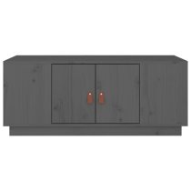 Drika Pinewood Coffee Table With 2 Doors And Shelves In Grey