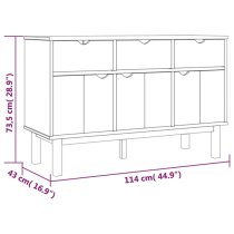 Bridie Pinewood Sideboard With 3 Doors 3 Drawers In Brown Grey