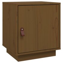 Byrne Pinewood Bedside Cabinet With 1 Door In Honey Brown