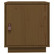 Byrne Pinewood Bedside Cabinet With 1 Door In Honey Brown