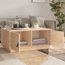 Anicet Pinewood Coffee Table With 2 Doors In Natural