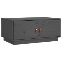 Anicet Pinewood Coffee Table With 2 Doors In Grey