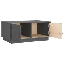 Anicet Pinewood Coffee Table With 2 Doors In Grey