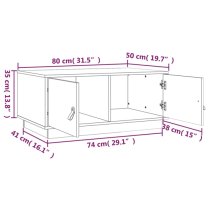 Anicet Pinewood Coffee Table With 2 Doors In Grey