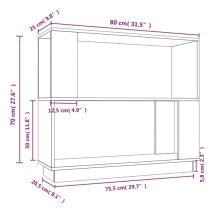 Ciniod Pinewood Bookcase And Room Divider In Grey