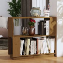 Ciniod Pinewood Bookcase And Room Divider In Honey Brown