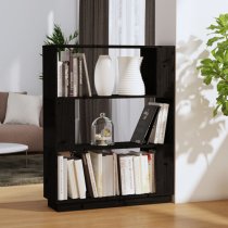 Civilla Pinewood Bookcase And Room Divider In Black