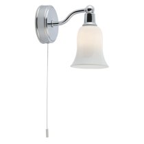 Equador LED Opal Glass Bathroom Wall Light In Chrome