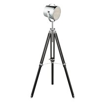 Studio Chrome Shade Adjustable Floor Lamp In Black