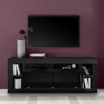 Raya Wooden TV Stand With 1 Flap Door In Black Ash