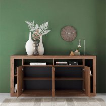 Raya Wooden Sideboard With 4 Doors In Mercury