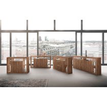 Raya Wooden Sideboard With 4 Doors In Mercury