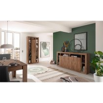 Raya Wooden Sideboard With 4 Doors In Mercury