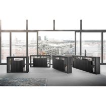 Raya Wooden Sideboard With 2 Doors 3 Drawers In Black Ash