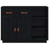 Reinier Pinewood Sideboard With 2 Doors 1 Drawer In Black