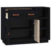 Reinier Pinewood Sideboard With 2 Doors 1 Drawer In Black